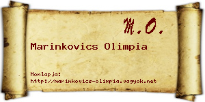 Marinkovics Olimpia névjegykártya